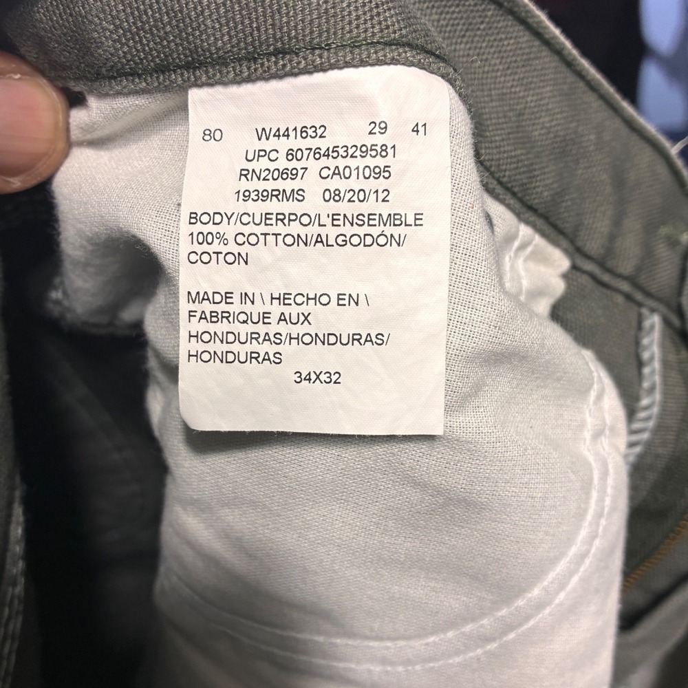 Dickies 1939 Carpenter Pants Mens 34x32 Rinsed Moss Green Duck Canvas Workwear - Picture 4 of 8